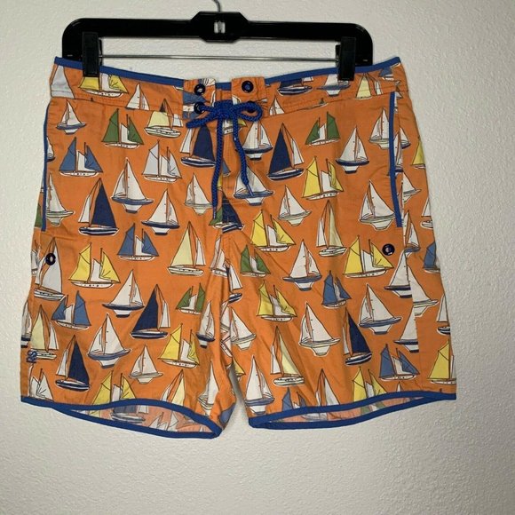 reyn spooner Mens Orange Boardshorts  Size: 30 Sai - Picture 2 of 5